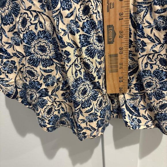 La Mer Luxe Shirt Dress Womens Small Blue Floral Button Up Pockets Rayon Boho - Picture 12 of 15